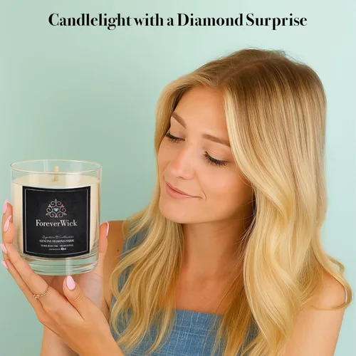 Vista 47 de Vela sorpresa de algodón de azúcar de unicornio + diamante en el interior, velas Foreverwick, velas perfumadas de soja, regalos para mujeres, vela