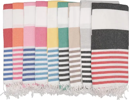 Vista 19 de Toalla de Playa Turca Extragrande 38"x71" - Juego de 2 Toallas de Piscina 100% Algodón Turco Ligeras Sin Arena de Secado Rápido Toallas de Baño