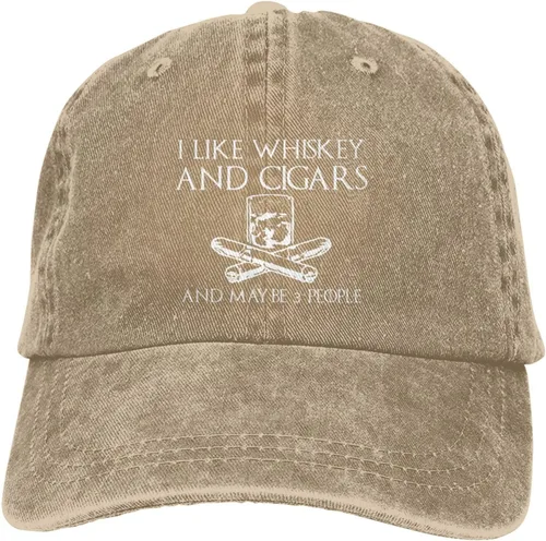 Vista 7 de Funny Hat I Like Whiskey and Cigars and Maybe 3 People Hat for Men Baseball Caps Adjustable Caps