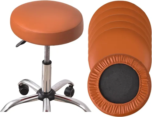 Vista 47 de HAOYONG Juego de 4 fundas redondas para taburetes de bar, impermeables, de poliuretano, fundas elásticas para taburetes de bar, fundas para sillas