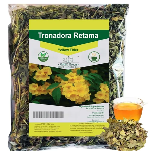 Vista 7 de Gabio Green -Tronadora Retama, 16 onzas/1 libra de té tronadora de calidad premium, bolsa resellable, hierbas de saúco amarillo, hierba tronadora