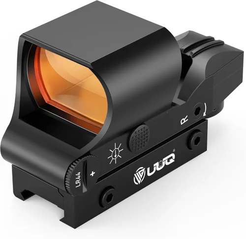 UUQ Mira de punto rojo 1x28x40mm, mira reflex, ópticas de punto rojo, mira con 4 retículas ajustables para riel Picatinny de 20 mm, coincidencia