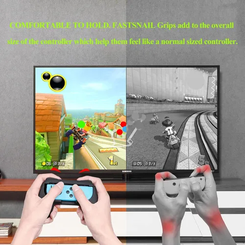 Vista 7 de FastSnail Charging Dock and 4 Pack Switch Grips Kit for Nintendo Switch Joy Con & OLED Model, Charger Stand Station with Charging Cable