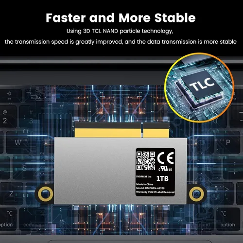 Vista 3 de INDMEM NVMe PCle SSD 1TB 3D TLC Disco duro flash con herramientas para actualización 2016 2017 13 pulgadas MacBook PRO A1708