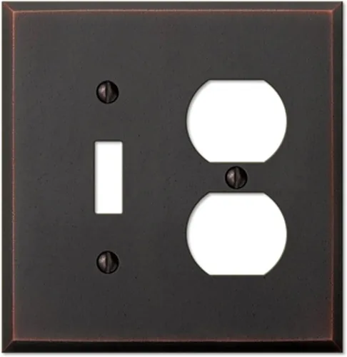 Vista 14 de Amerelle 68DDB Manhattan - Placa de pared, 1 dúplex, metal fundido, bronce envejecido, paquete de 1