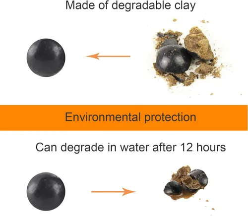 Vista 4 de 1500 piezas de diámetro 3/8" Slingshot munición bola de arcilla dura biodegradable.
