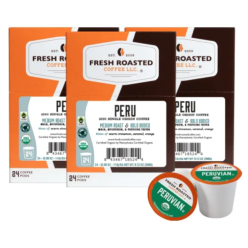 Vista 152 de Fresh Roasted Coffee, Blackbeard's Revenge, tueste medio, 24 cápsulas para cafeteras K-Cup