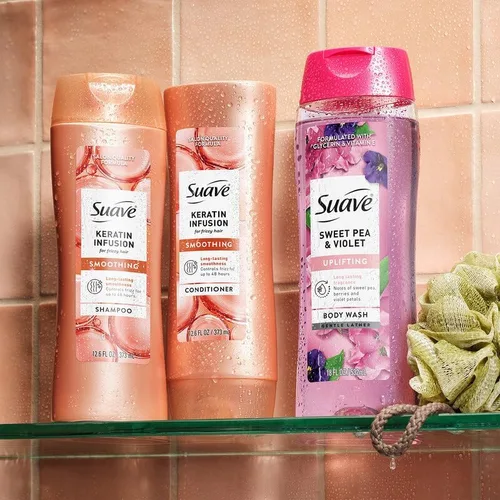 Vista 7 de Set de Champú y Acondicionador Suave, Infusión de Queratina, Suavizante – Tratamiento capilar con queratina y desenredante, Control