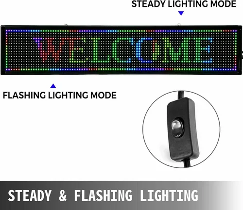 Vista 6 de 7Colors - Letrero LED de 40 x 8 pulgadas, letrero LED personalizado, tablero de mensajes LED, pantalla de mensajes digital, programable, tablero