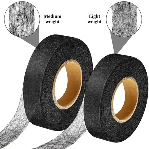 Vista 3 de Outus 2 rollos de cinta de dobladillo de tela adhesiva para planchar sin coser para pantalones cada uno 1/2 pulgada