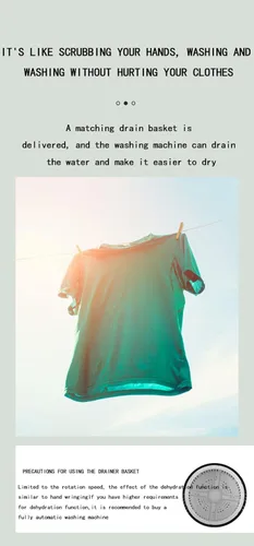 Vista 5 de Lavadora portátil 4.5L Lavadora de ropa doméstica Lavadora 250w Hogar Mini lavadora