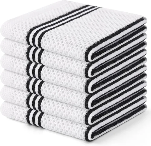 Vista 59 de Mordimy Trapos de cocina a cuadros 100% algodón, 12 x 12 pulgadas, súper suaves y absorbentes, de secado rápido, trapos de cocina para cocina, Beige