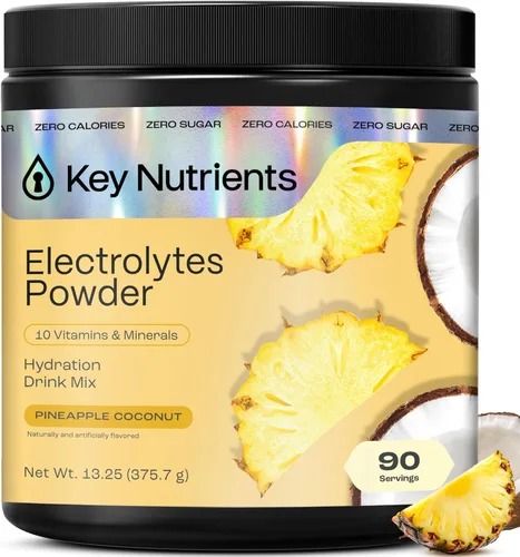 Vista 15 de KEY NUTRIENTS Electrolitos multivitamínicos en polvo sin azúcar - Polvo de electrolitos de naranja ácida - Suplemento de resistencia y energía