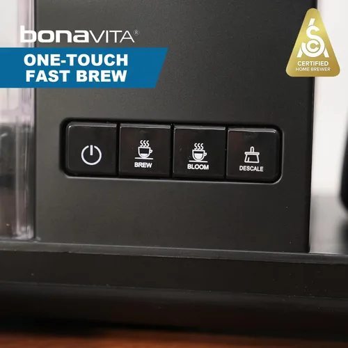 Vista 6 de Bonavita Enthusiast Cafetera de goteo de 8 tazas, para verter, máquina de café certificada SCA con jarra de vidrio, panel de acero inoxidable, Negro