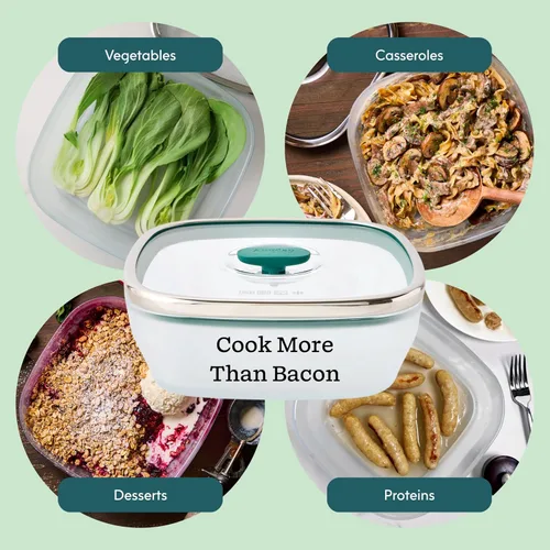 Vista 7 de Anyday Almacenamiento de alimentos cuadrado de vidrio de 10 tazas con tapa de vidrio Utensilios de cocina y microondas sin plástico Recipiente