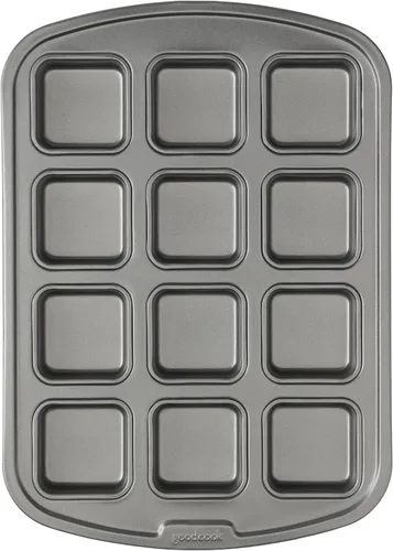 Vista 10 de GoodCook Everyday - Molde para tartas de acero antiadherente de 12 tazas, color gris