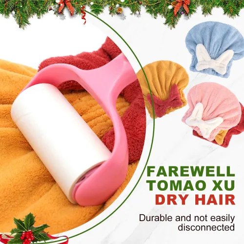 Vista 5 de 2 piezas de toalla absorbente para envolver el cabello húmedo, toalla de pelo de microfibra para mujer de secado rápido y engrosada, toallas de pelo