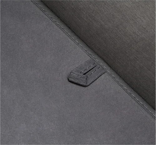 Vista 3 de Yaxa Basics Cubo de almacenamiento plegable de tela de arpillera con tapa, apilable y resistente, gris, juego de 2