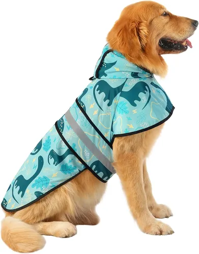 Vista 10 de HDE - Impermeable protector con capucha para perros y cachorros, tallas de la S a la XL (diseño de patos de goma, talla S)