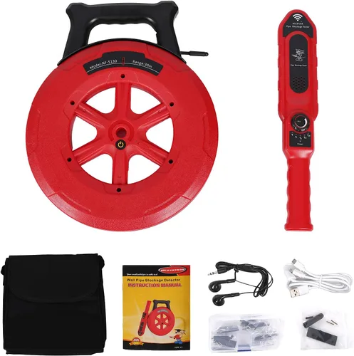 Detector de bloqueo de tuberías Localizadores-Sensor - Escáner de pared de tubería de agua Detector de tuberías de metal PVC Herramienta de
