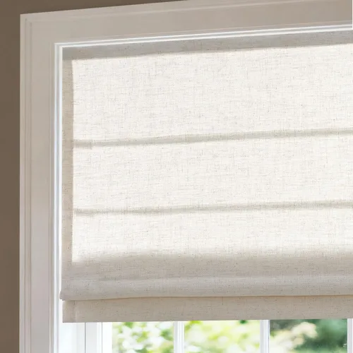 Vista 18 de Persianas romanas sin cordón, persianas romanas para ventanas con rayas negras de bloqueo total premium, persianas romanas personalizadas de tela