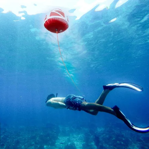 Vista 5 de Boya Ball Diver Under Ball, con bandera de buceo, PVC, flotador inflable, flotador inflable para buceo al aire libre, buceo