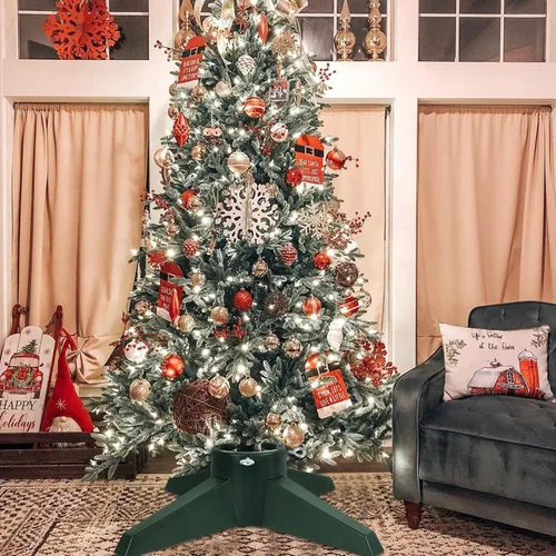 Vista 6 de FORUP - Soporte para árbol de Navidad, base para árbol de Navidad, soporte para árbol de Navidad para árboles reales, verde