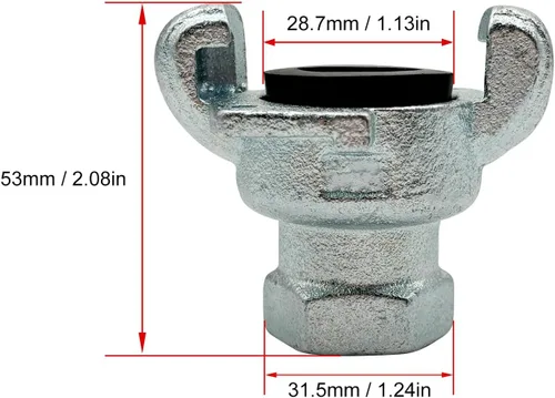 Vista 5 de NPT - Manguera de aire de hierro, acoplamiento universal, accesorio Chicago (NPT hembra, 0.5 pulgadas)