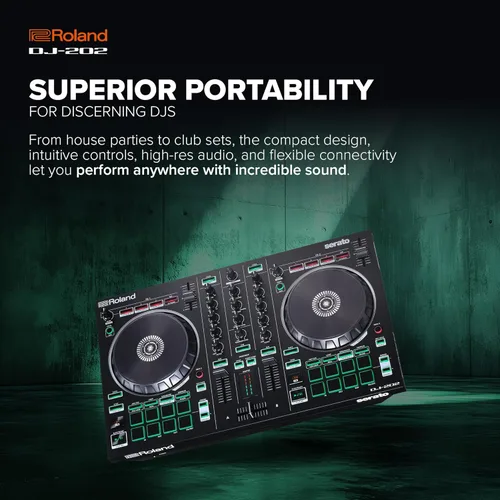 Vista 3 de RolandControlador de DJ de cuatro canales y cuatro cubiertas con la actualización de Serato DJ PRO (DJ-202)