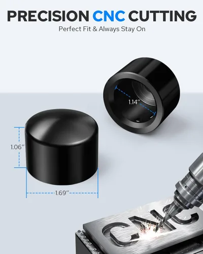 Vista 4 de Benlari - Cubiertas de tuerca de eje delanteras CNC para Harley, tapas de tuerca de eje negras compatibles con Harley Davidson Touring Sportster