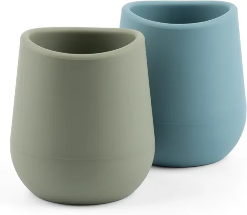 Vasos de silicona para bebés de 6 a 12 meses, tazas pequeñas de silicona abiertas para el destete LED del bebé, paquete de 2 (color 2)