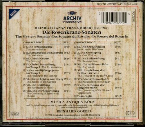Vista 2 de Biber Mystery Sonatas Rosenkranz-Sonaten or Rosary Sonatas Goebel