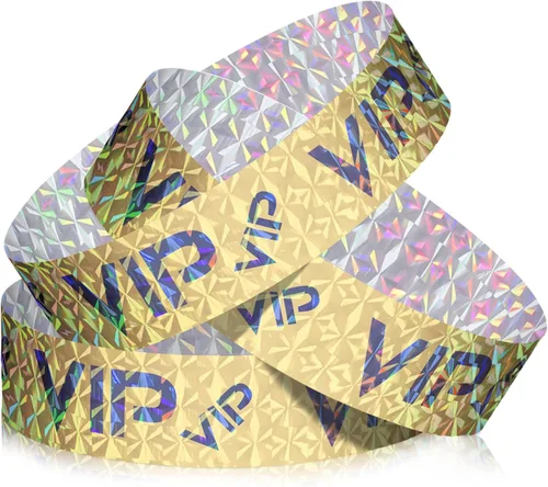 Vista 22 de Teling Paquete de 500 pulseras VIP de plástico para fiestas, pulseras de plástico personalizadas para eventos, pulseras resistentes al rasgado