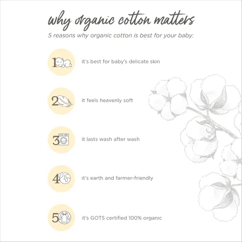 Vista 6 de Burts Bees Baby Mameluco de manga corta para bebés 100 algodón orgánico de una pieza