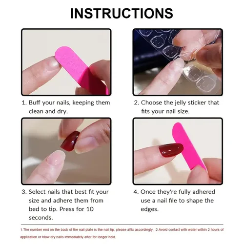 Vista 7 de Uñas postizas cuadradas de longitud media, uñas adhesivas brillantes de color puro, uñas acrílicas de cobertura completa, lindas uñas postizas