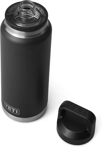 Vista 3 de YETI Rambler - Botella de 36 onzas, aislada al vacío, a prueba de fugas, de acero inoxidable con tapón para sorbos Negro