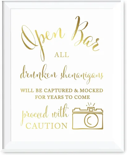 Vista 7 de Andaz Press invitaciones para bodas, impresión en dorado metalizado, set 1, Actividad burbujas por favor tome