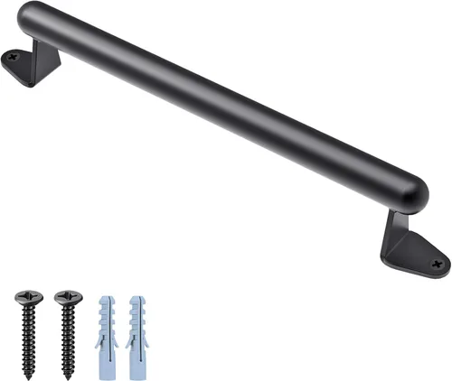 Vista 11 de SELEWARE Manija de puerta de granero, mango de puerta de metal resistente de 12 pulgadas para puerta corrediza de garaje de granero, barra