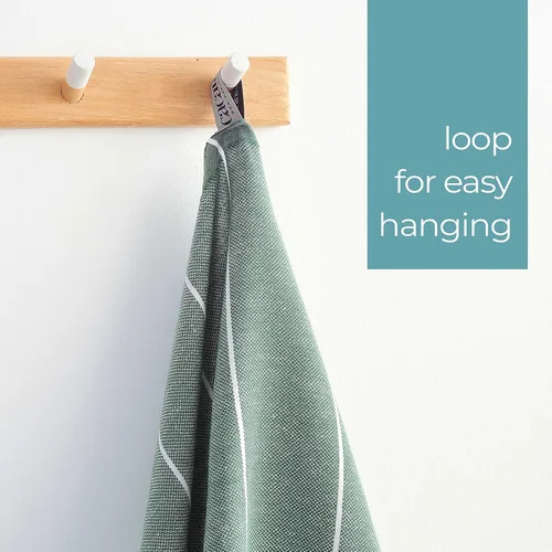Vista 105 de Cacala Toallas de cocina 100% algodón turco, altamente absorbentes, suaves, de secado rápido, con lazo para colgar, para gimnasio, yoga, baño