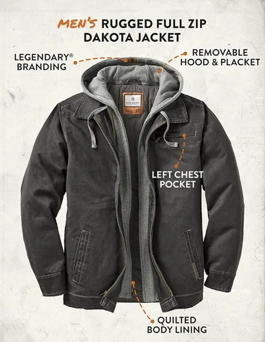 Vista 6 de Legendary Whitetails - Chaqueta Dakota con cremallera completa para hombre
