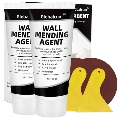 Kit de reparación de paneles de yeso, kit de reparación de pared de espiga, masilla para rellenar agujeros y daños por crujido, parche para paneles