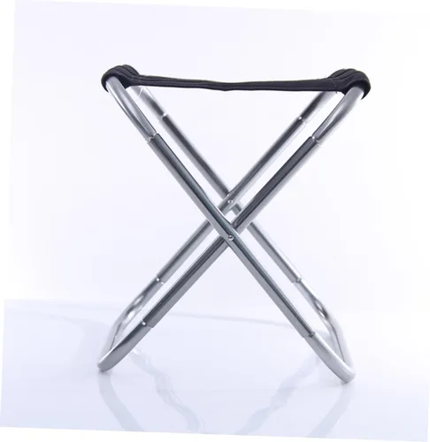 Vista 9 de Mipcase Aluminum Alloy Outdoor Folding Stool Tall Camping Chair Canvas Seat BBQ Stool Portable for Camping Fishing BBQ