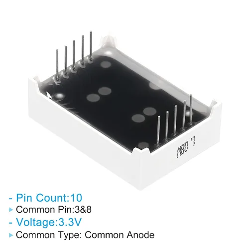 Vista 4 de PATIKIL Tubo digital con pantalla LED, paquete de 5 módulos de 7 segmentos, 10 pines, 1 broca, 0.9 x 1.3 x 0.4 pulgadas, ánodo común de 3.3 V