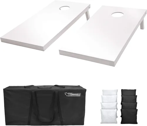 Vista 7 de GoSports 4 ft x 2 ft Regulation Size Wooden Cornhole Boards Set with White Finish - Includes Carrying Case
