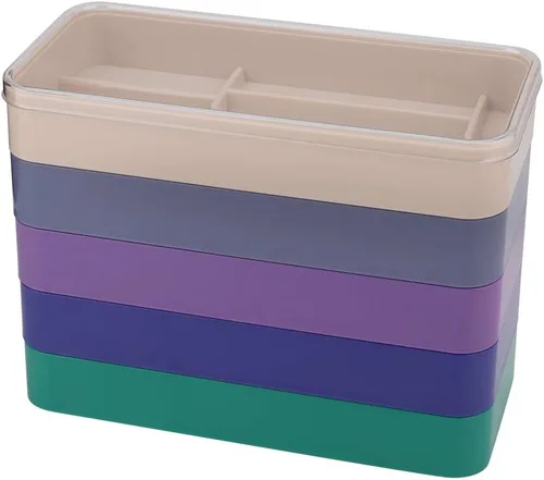 Vista 8 de YUYTE Caja de almacenamiento de 5 capas para relojes piezas de movimiento, piezas de reloj Caja de almacenamiento Herramientas de reloj Contenedor