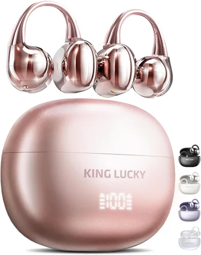 Vista 14 de King Lucky Auriculares de clip Gen 3, auriculares inalámbricos Bluetooth 6.0 de oreja abierta con micrófono, ajuste seguro para orejas pequeñas