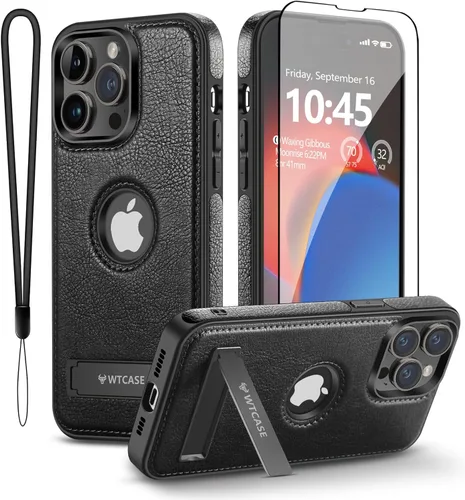 Vista 15 de WTCASE Funda magnética de piel para iPhone 14 Pro Max, soporte invisible integrado [compatible con Magsafe] protector delgado compatible con iPhone