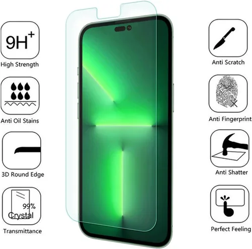 Vista 2 de BISEN - Protector de pantalla de vidrio templado para iPhone 14 Pro Max (2022), antirreflejos, antihuellas, antiarañazos