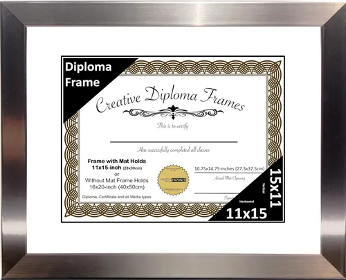 Vista 36 de Creative Picture Frames Carnegie - Marco de diploma de acero inoxidable con acabado de acero inoxidable de 6 x 8 pulgadas con caballete de vidrio