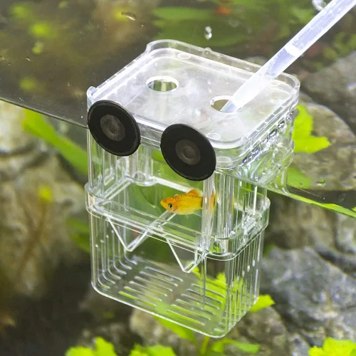 Vista 2 de Senzeal Caja de Cría de Peces de Acuario Caja de Aislamiento de Cría de Peces de Plástico Caja de Incubadora de Eclosión para Peces Bebés